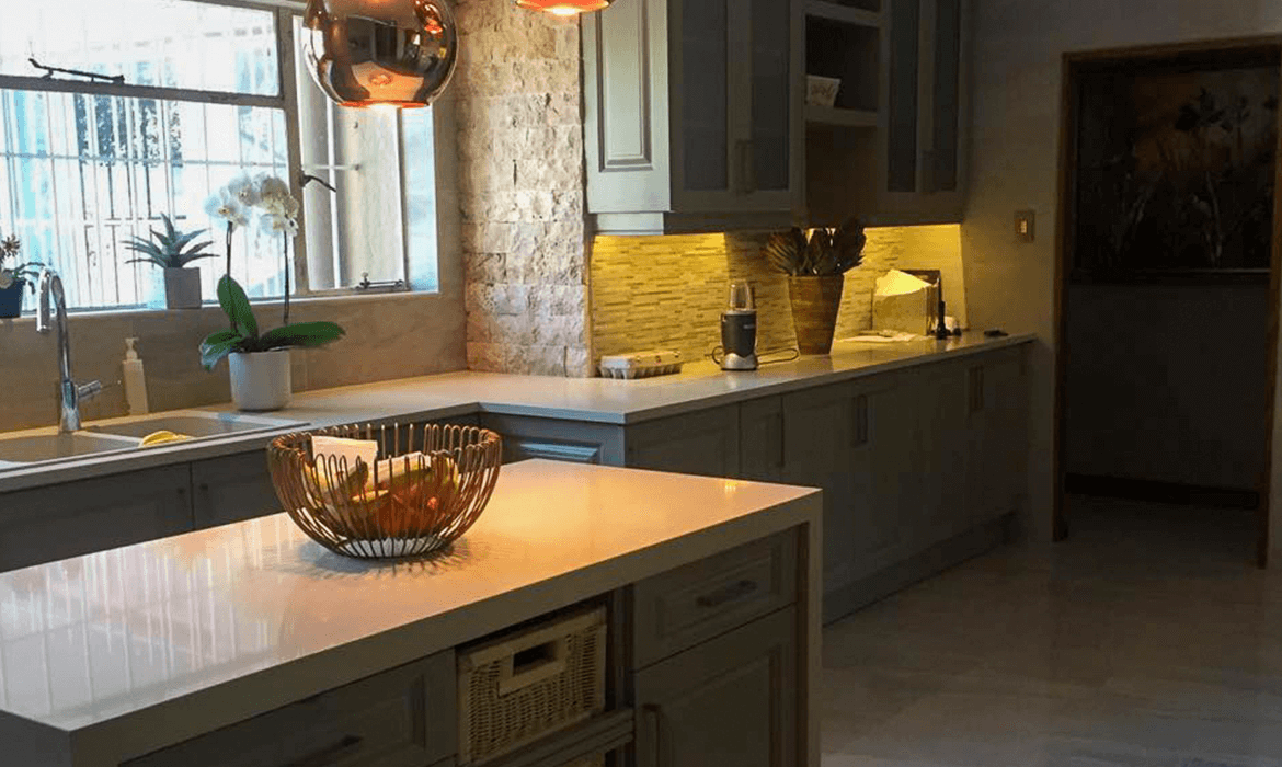 Minimalist kitchen greenstone